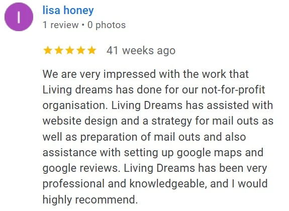 Google Review from Lisa - Little Stars Foundation